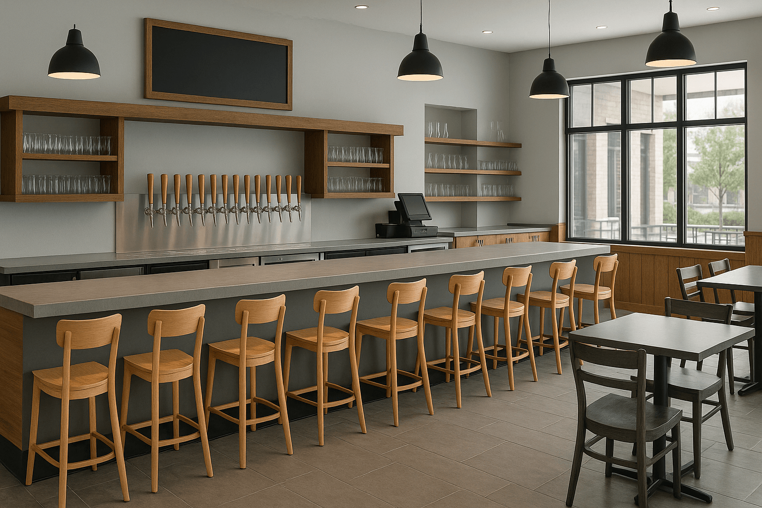 Modern Brewery Taproom Interior